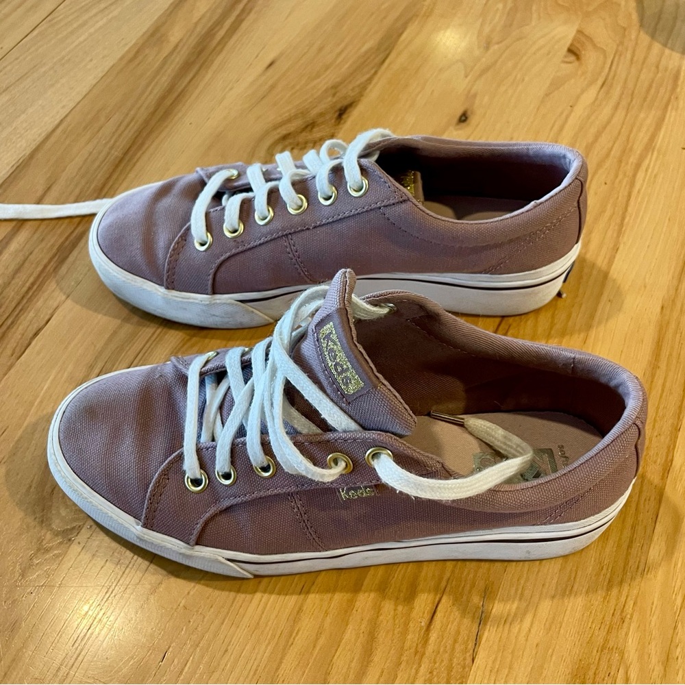Keds Mauve Canvas Low-Top Sneakers with White Laces